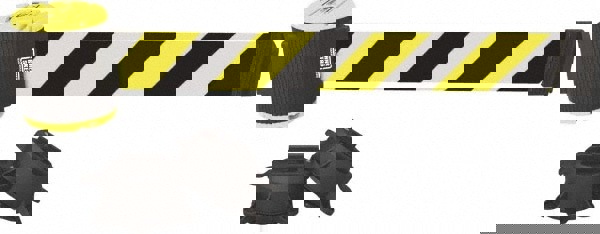 Magnetic-Mount Retractable Belt Barrier: Black & Yellow, 30' Belt Barrier Length